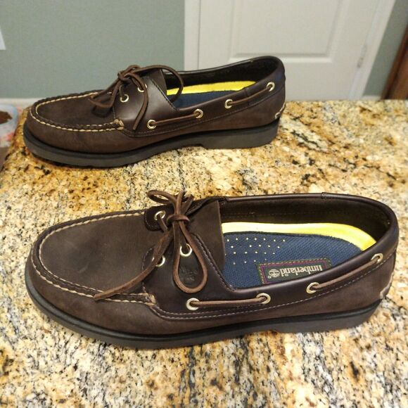 Timberland Sandusky Point Men’s Boat Shoes Leather Nubuck Size 10M Brown 72599 - Picture 4 of 13